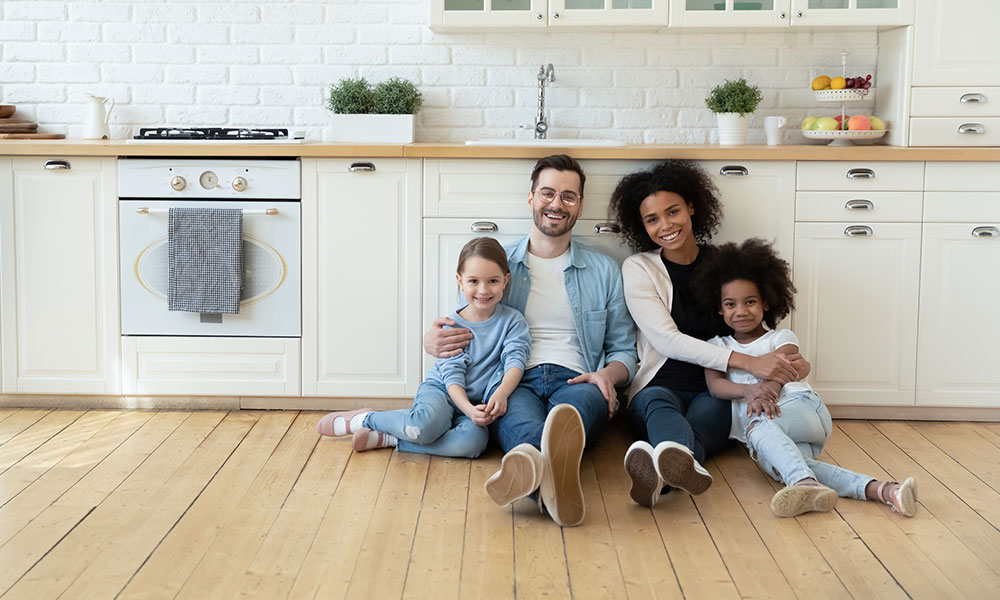 family in the kitchen