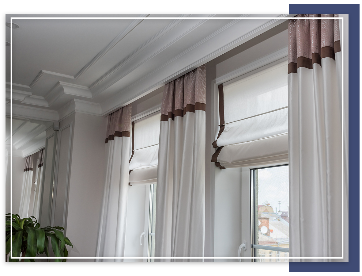 close up of window curtains