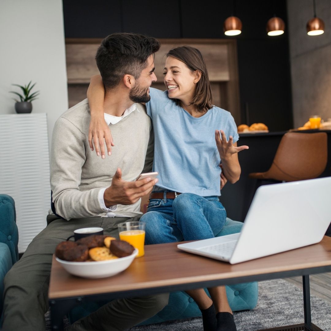 Couple smiling at each other
