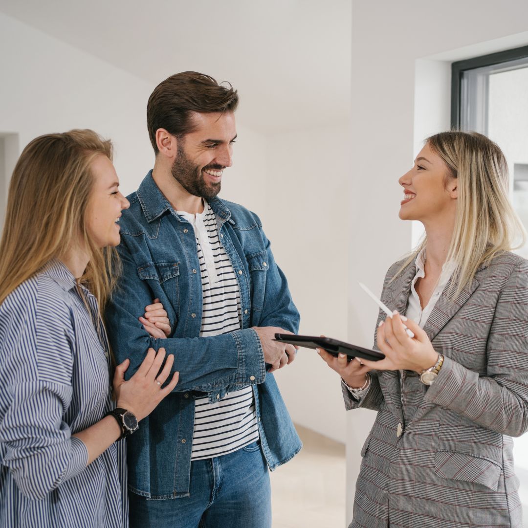 real estate agent with buyers