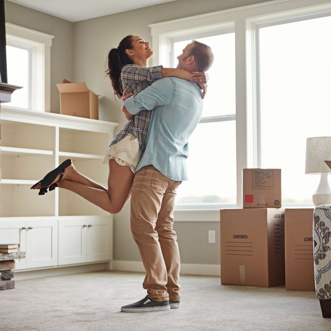couple in new home