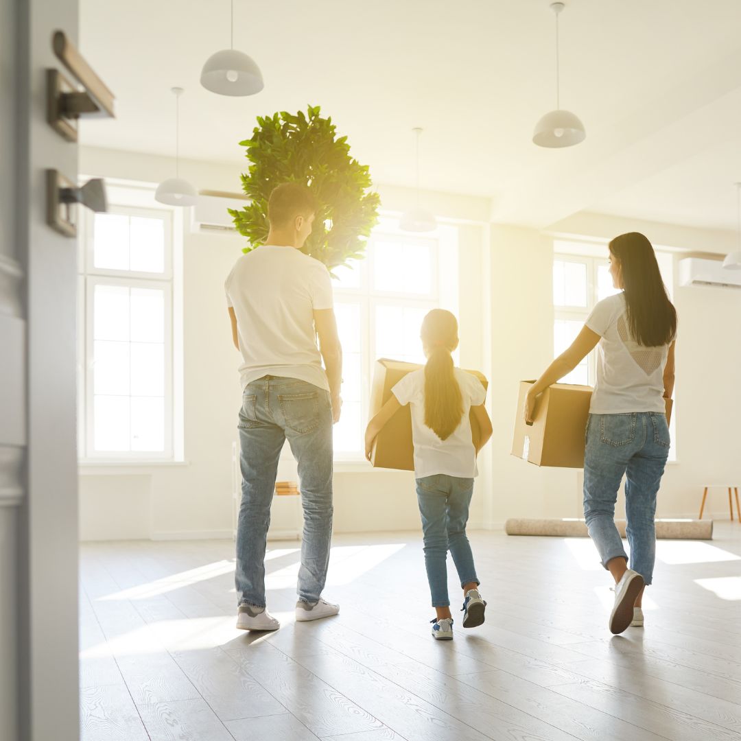 family in new home